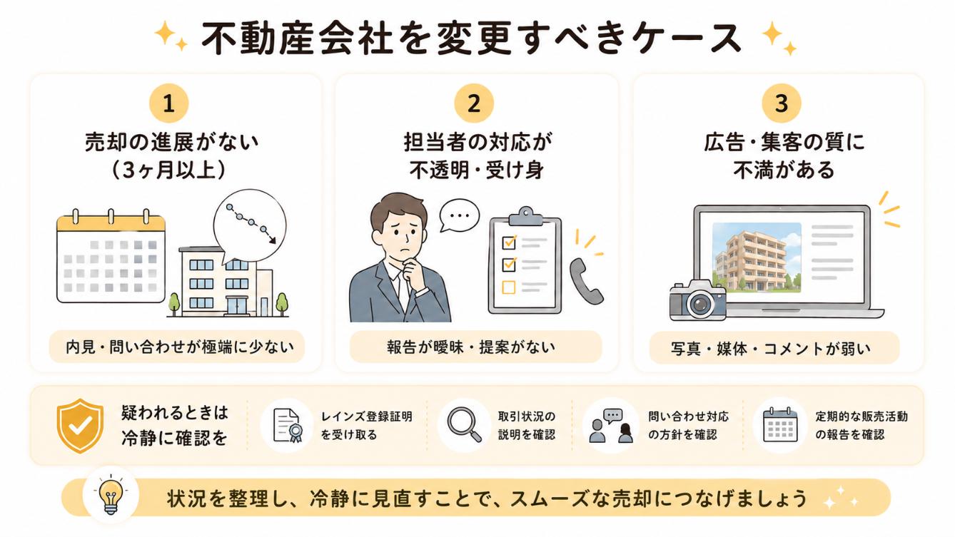 不動産会社の変更を検討すべきケース