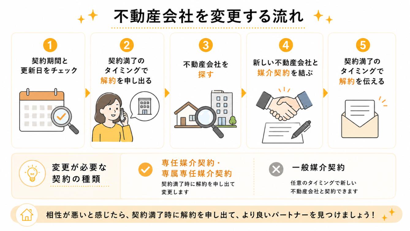 不動産会社を変更する流れ