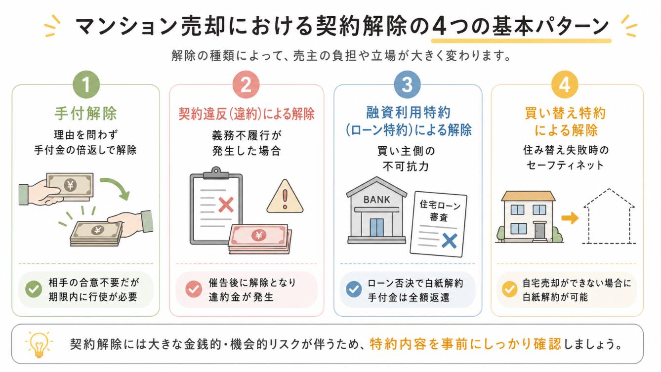 マンション売却契約を解除する4つの方法