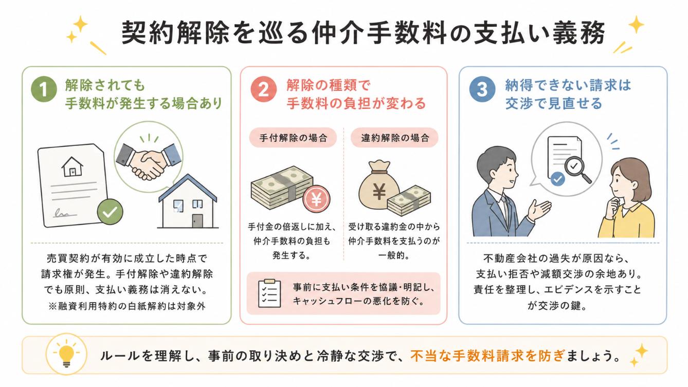 契約解除時の仲介手数料の支払い