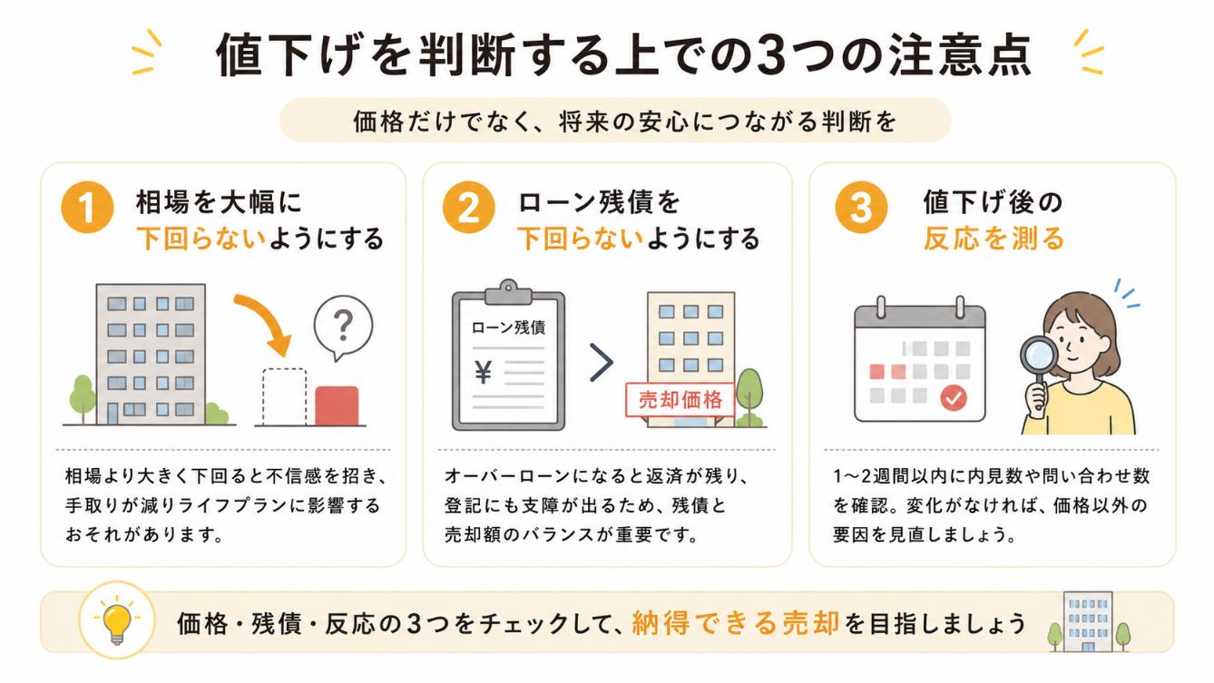 マンション値下げで注意する3つのポイント