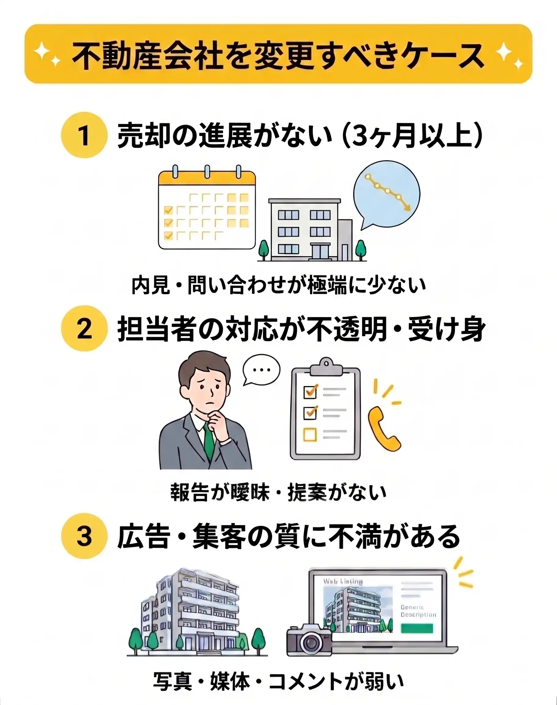 不動産会社の変更を検討すべきケース