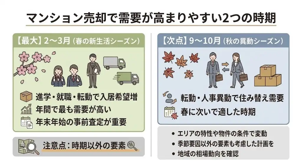 マンション売却で需要が高まりやすい時期